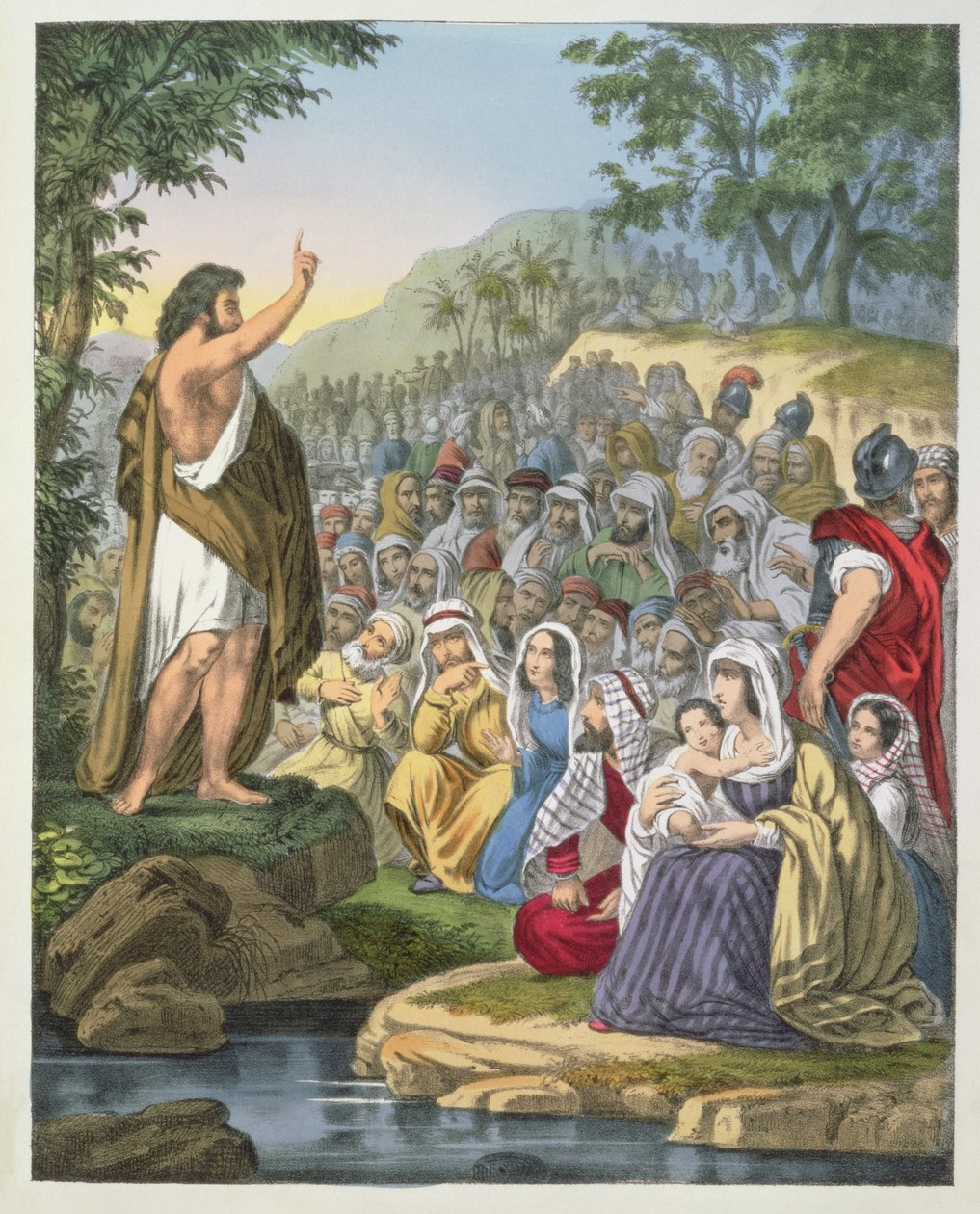 John Preaching in the Wilderness, from a bible printed by Edward Gover by Siegfried Detler Bendixen