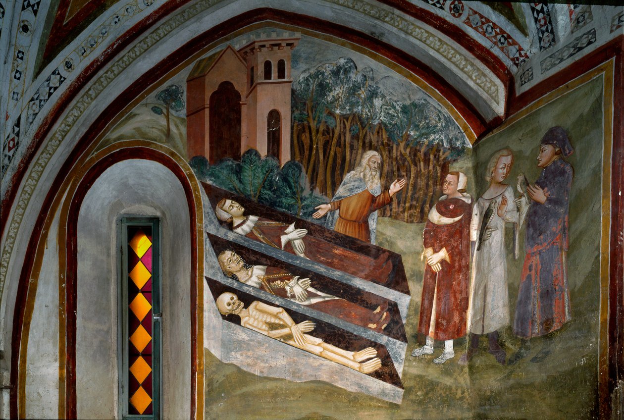 Meeting of the Dead with the Living (Detail) by Sienese School