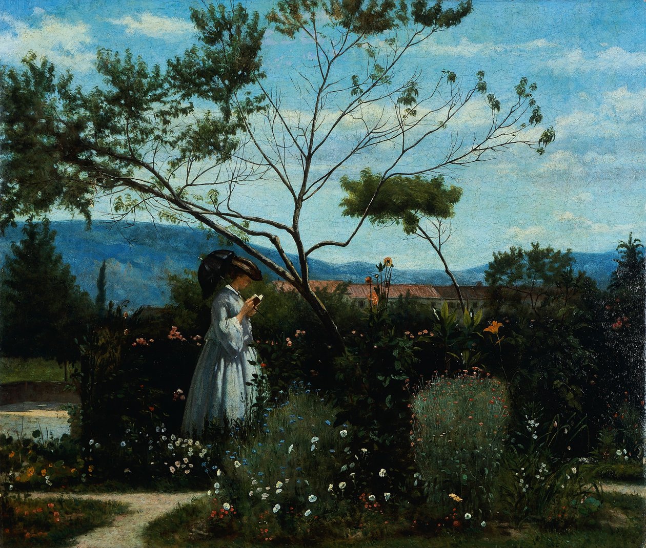 Among the Flowers in the Garden by Silvestro Lega