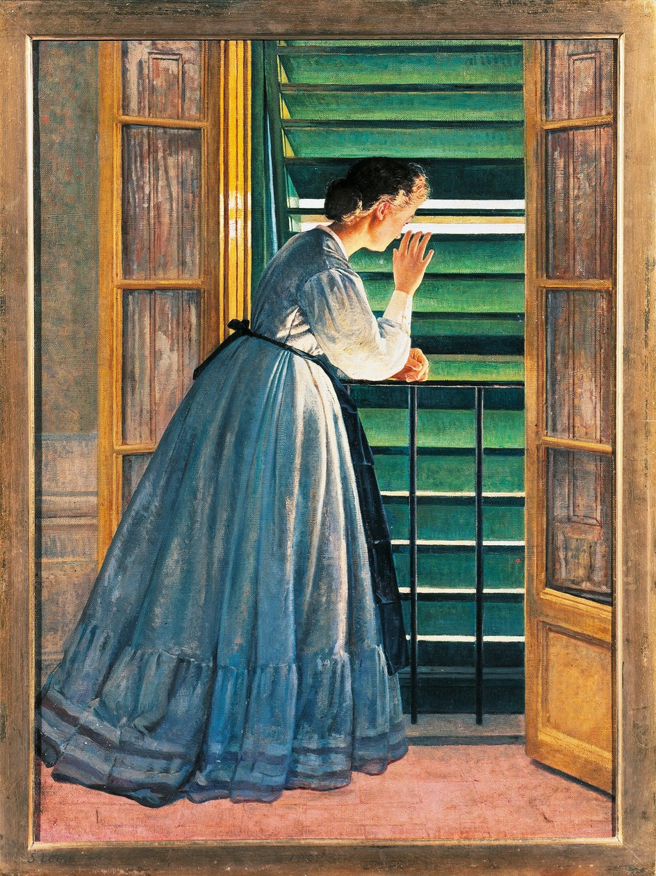 Curiosity, by Silvestro Lega (1826-1895). by Silvestro Lega