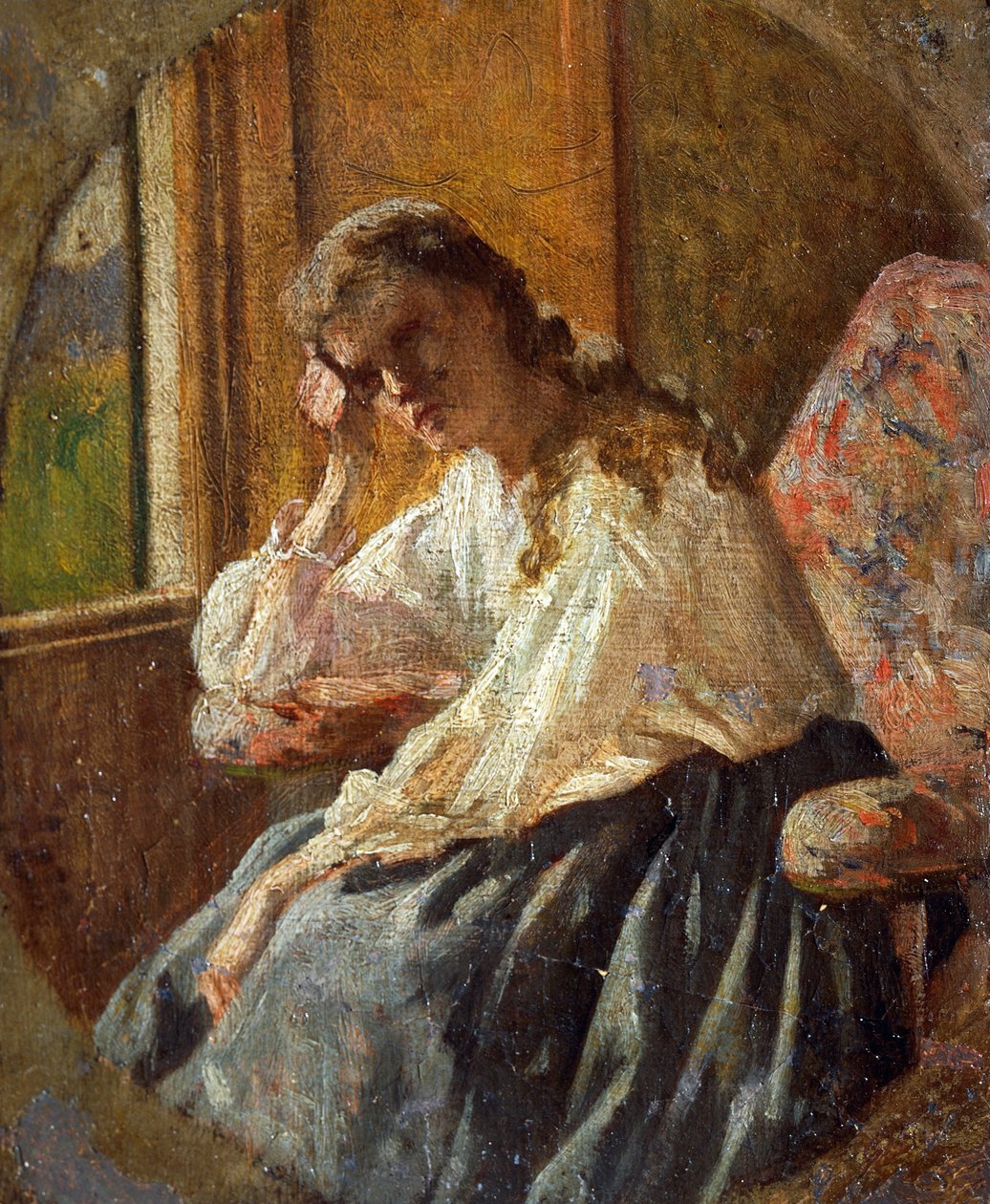 Study of Female Figure (detail) by Silvestro Lega