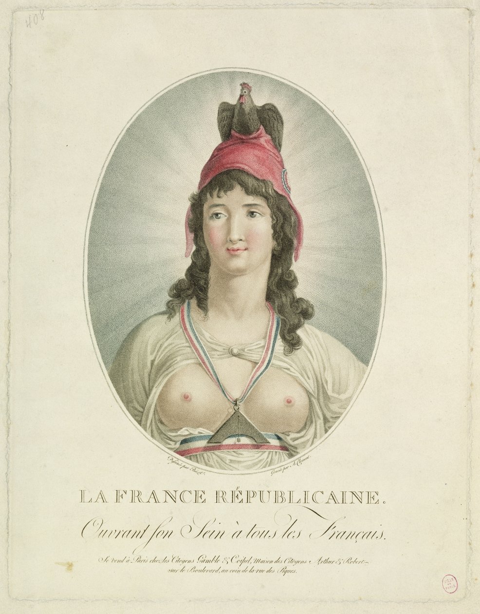 The French Republican, engraved by A. Clement by Louis Simon Boizot