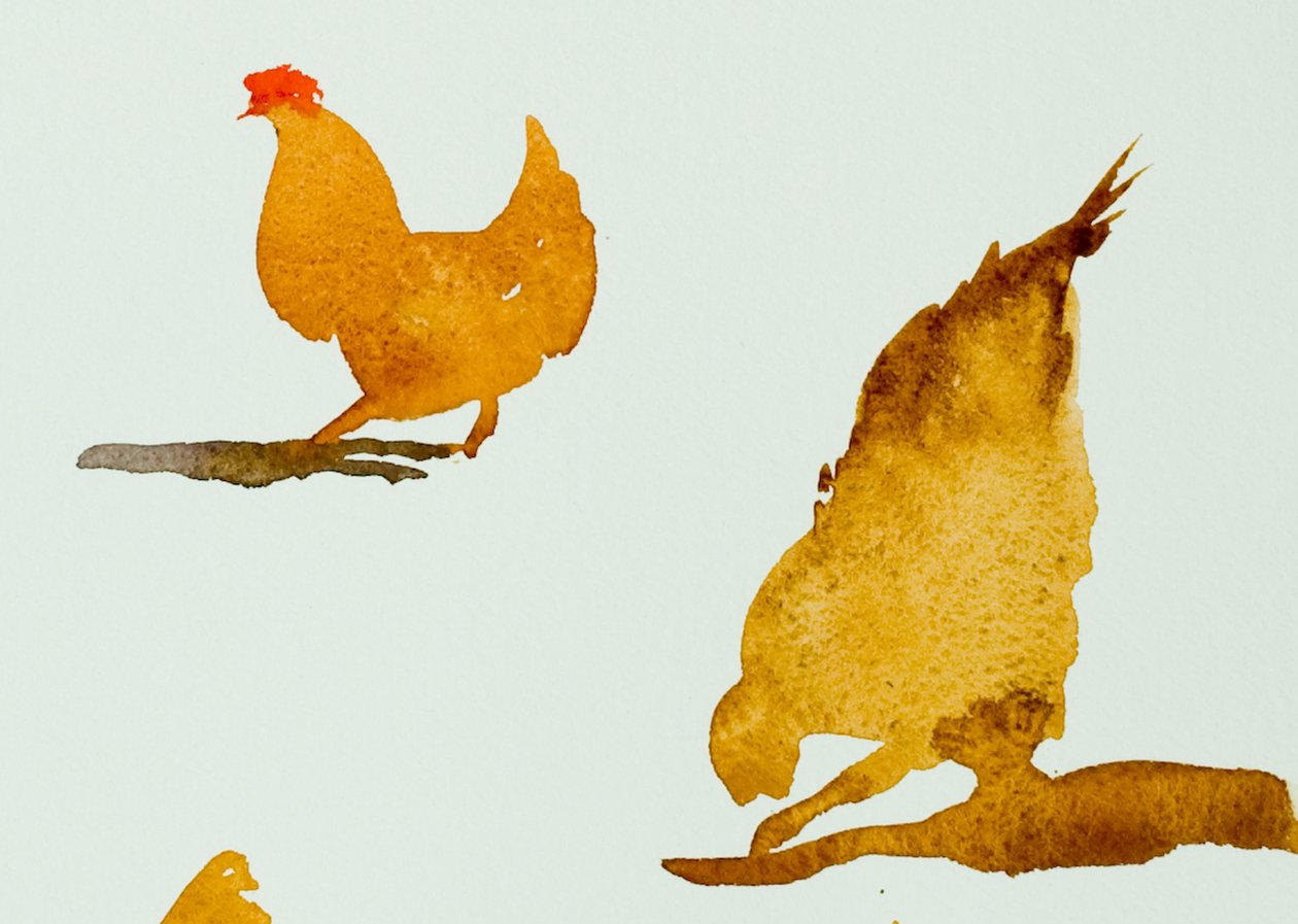 Chickens, One Scratching, 2013 by Simon Fletcher