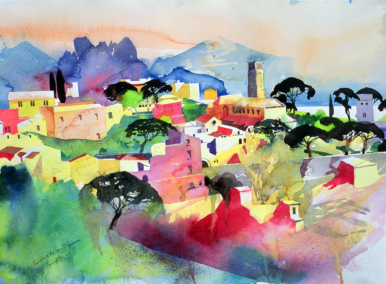 Ravello and the Bay of Salerno, 2003 by Simon Fletcher