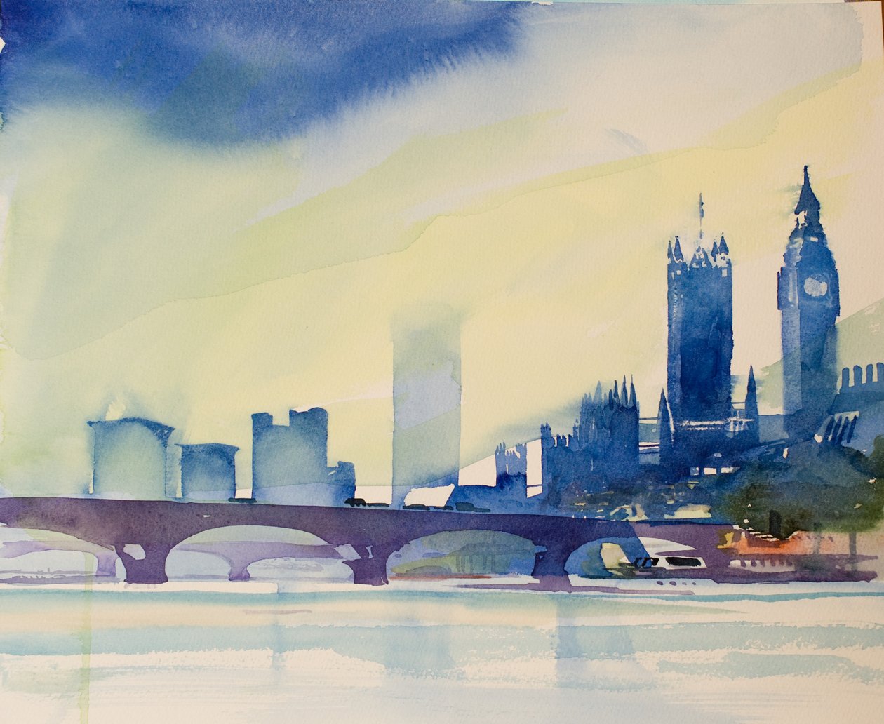 Westminster from the Footbridge, 2016 by Simon Fletcher