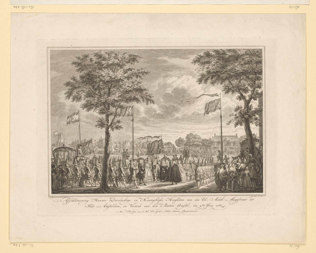 Farewell of William V and Wife at Buiten Amstel, 1768 by Simon Fokke
