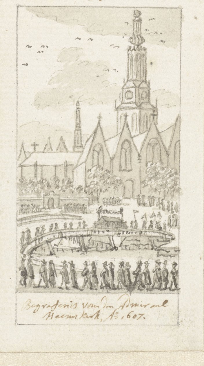 Funeral of Jacob van Heemskerck in the Old Church in Amsterdam, 1607 by Simon Fokke