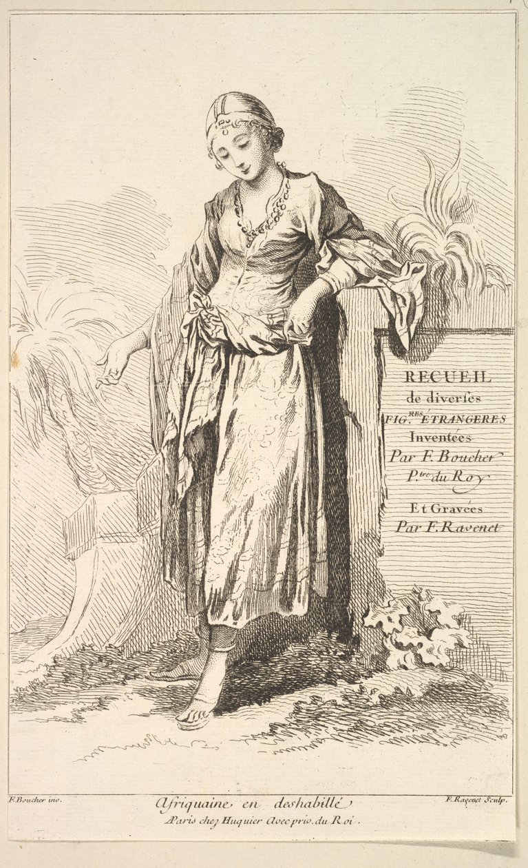 African Woman in Undress, from Recueil de diverses figures étrangères, 18th century by Simon Francois Ravenet