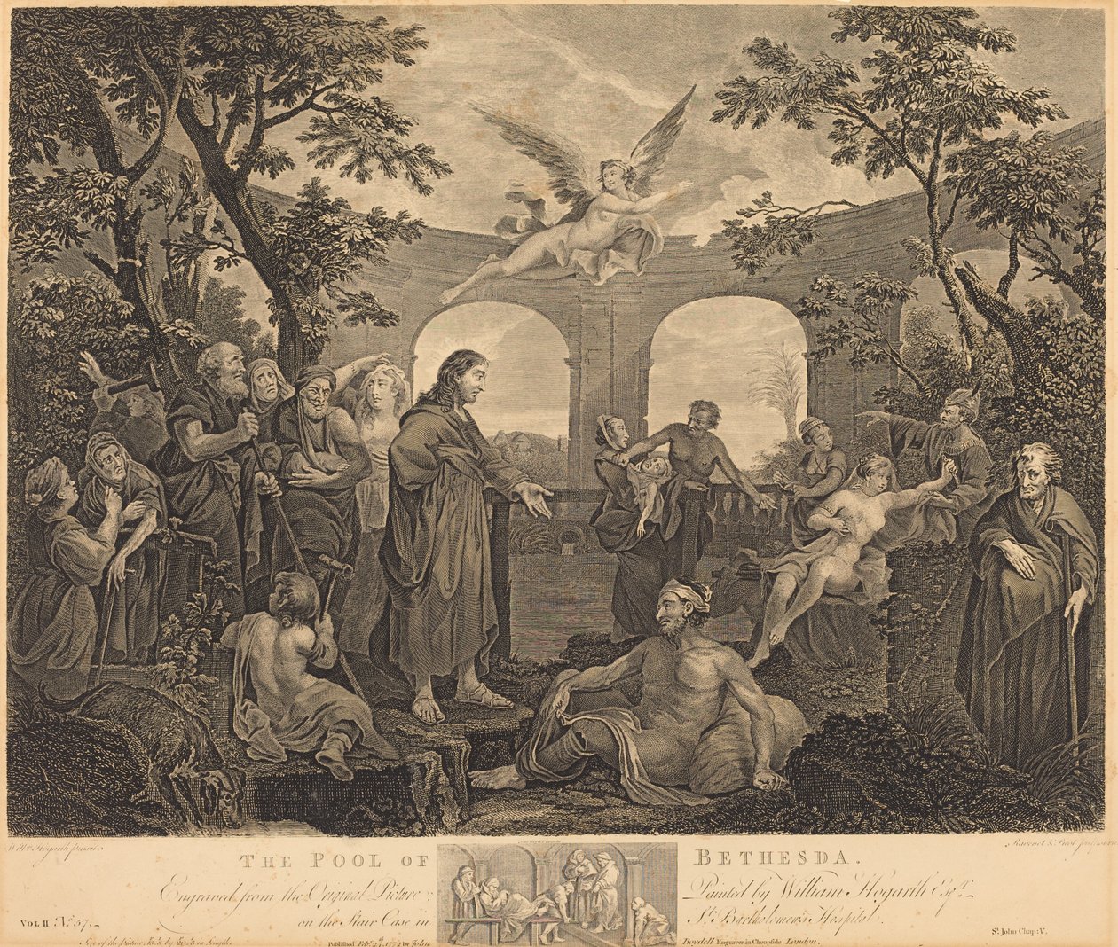 The Pool of Bethesda by Simon Francois Ravenet I and Victor Marie Picot after William Hogarth