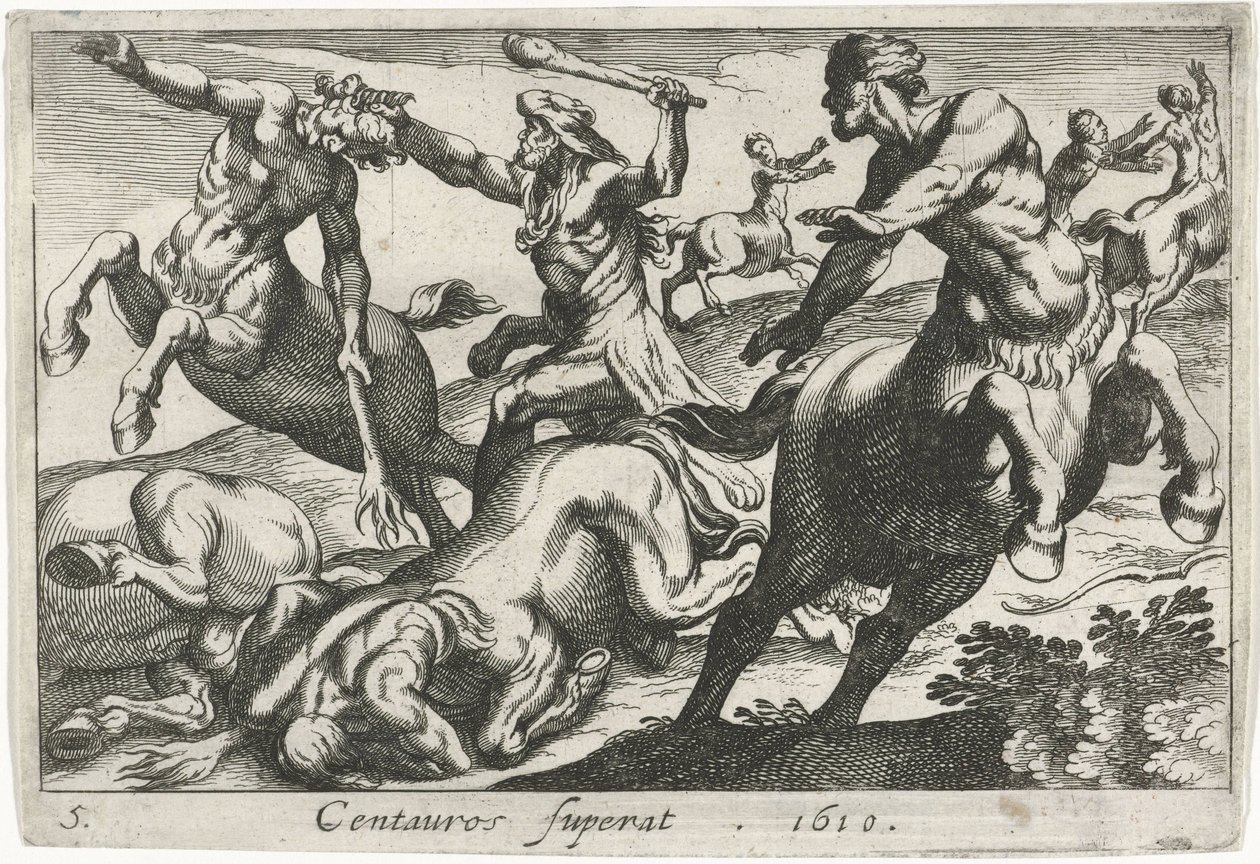 Hercules Fighting the Centaurs by Simon Frisius