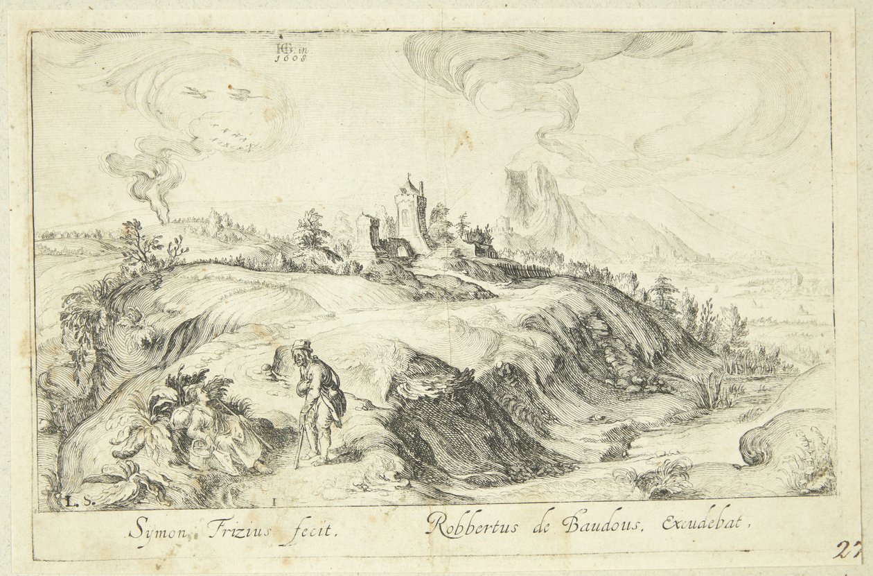 Landscape with Man and Woman by Simon Frisius
