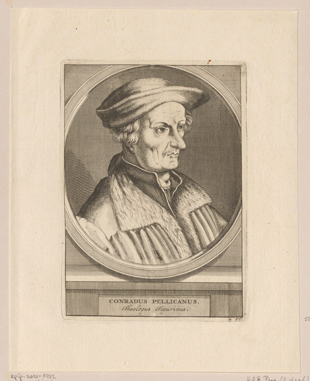 Portrait of Conrad Pellican by Simon Frisius