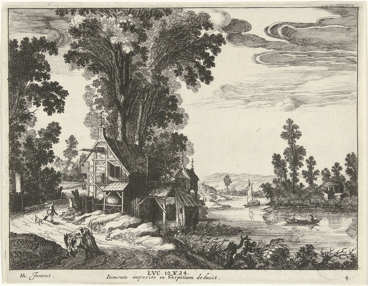 The Good Samaritan Bringing a Wounded Man to an Inn by Simon Frisius