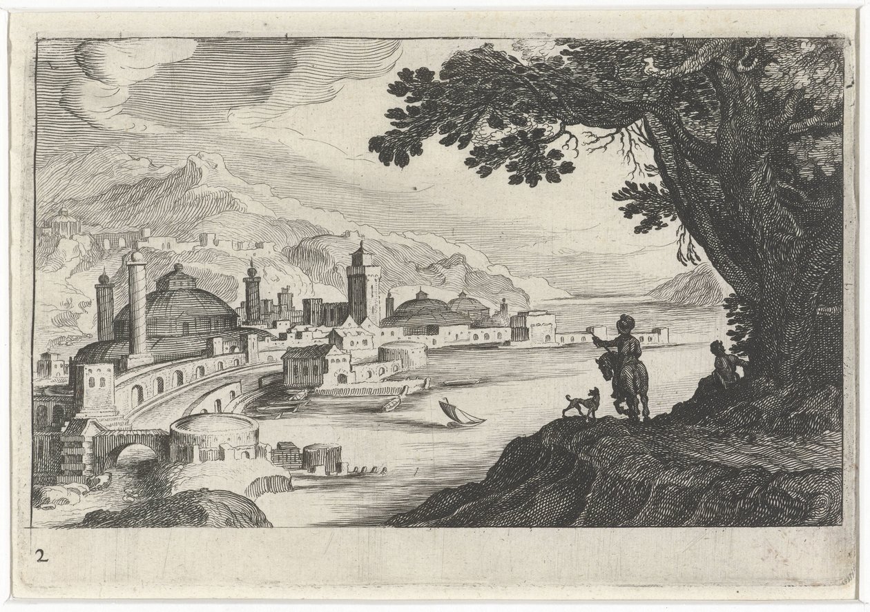 Cityscape with a Building with a Dome-shaped Roof by Simon Frisius