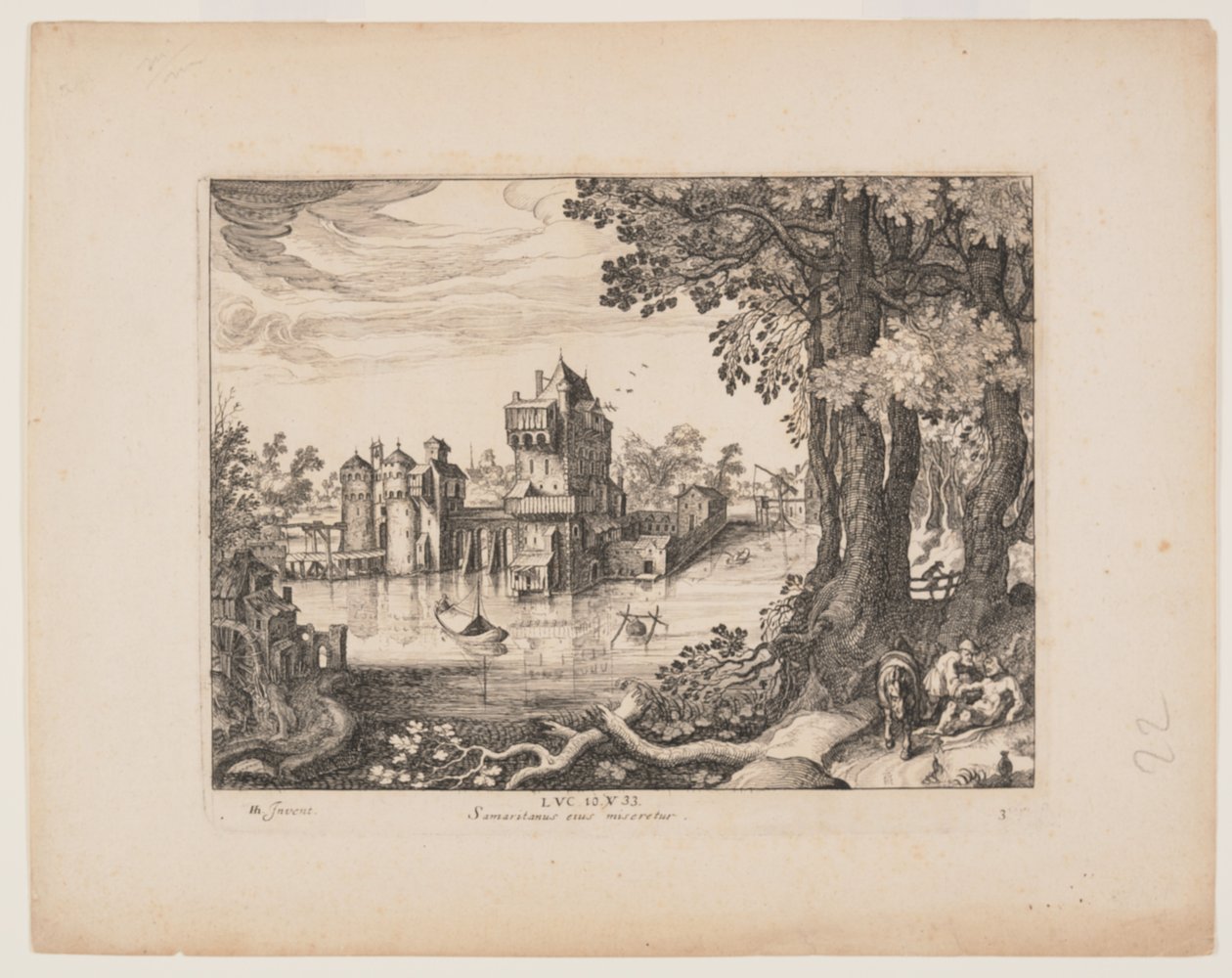 The Samaritan Finding the Man, from Landscapes with the Story of the Good Samaritan by Simon Frisius