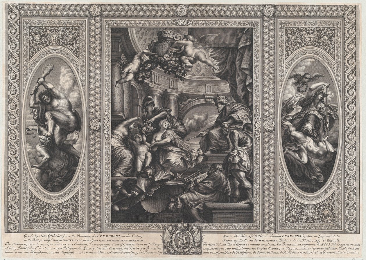 An allegorical scene showing the benefits of James