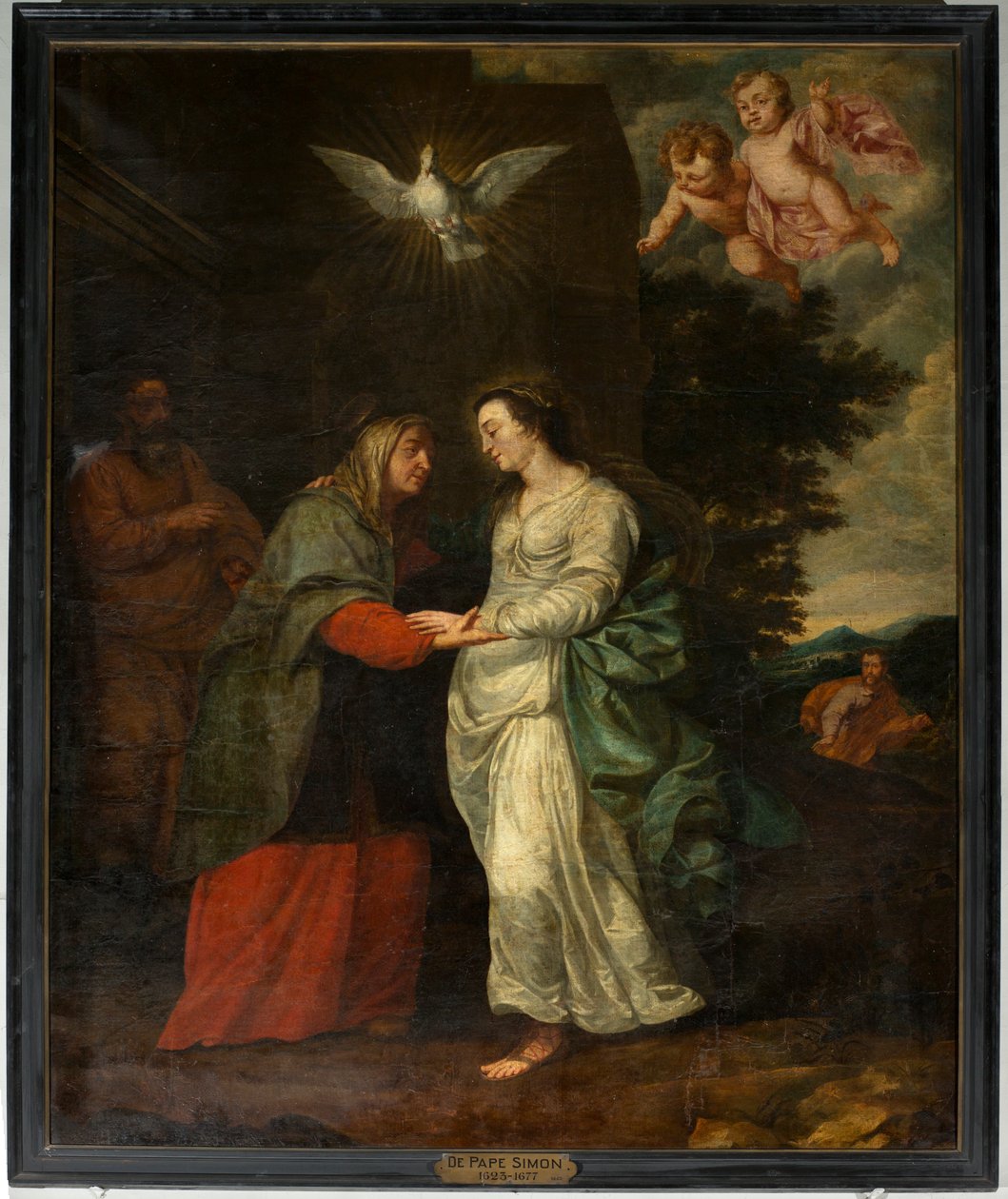 Parish Church (Parochiekerk Sint-Eligius). Painting. "Mary Visiting Elisabeth". Simon De Pape. 17th Century. by Simon II de Pape