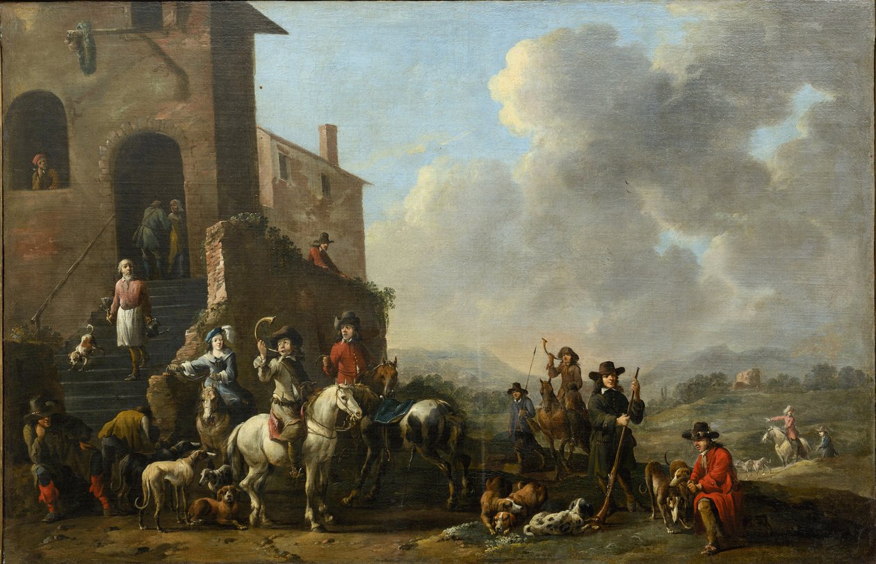 Preparing for the Hunt by Simon Johannes van Douw
