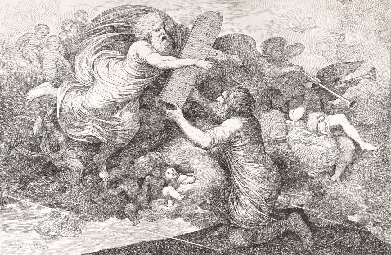 Moses on Sinai The Tablets of the Law, 1773 by Simon Julien