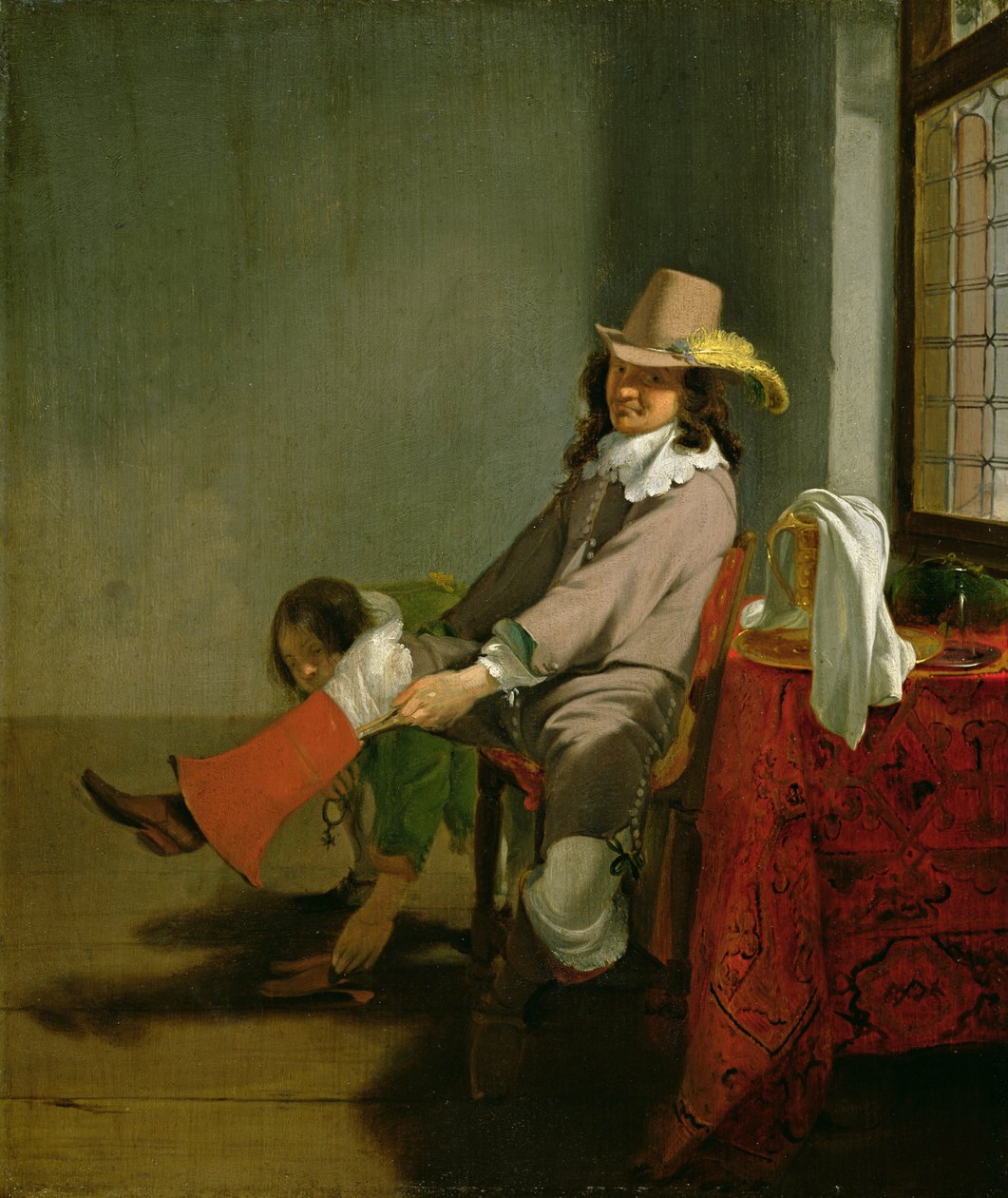 Interior with an Officer Putting on his Boot, Assisted by his Attendant by Simon Kick
