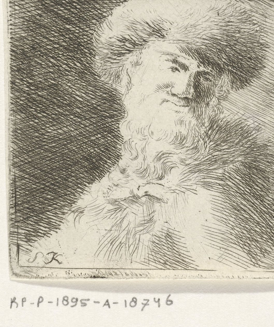 Portrait of an Unknown Man with Fur Hat by Simon Klapmuts
