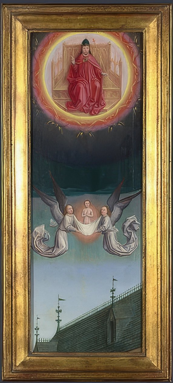 The Soul of Saint Bertin Carried to Heaven (Altarpiece from Abbey of St. Bertin). c. 1459 by Simon Marmion