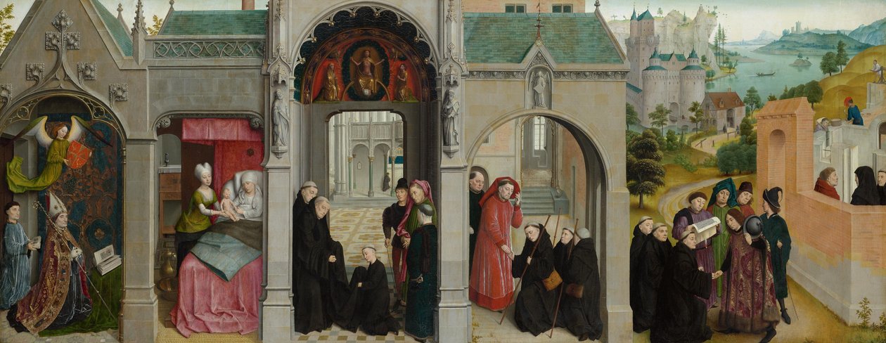 Scenes from the Life of St. Bertin - Annunciation with Prophets and Evangelists by Simon Marmion