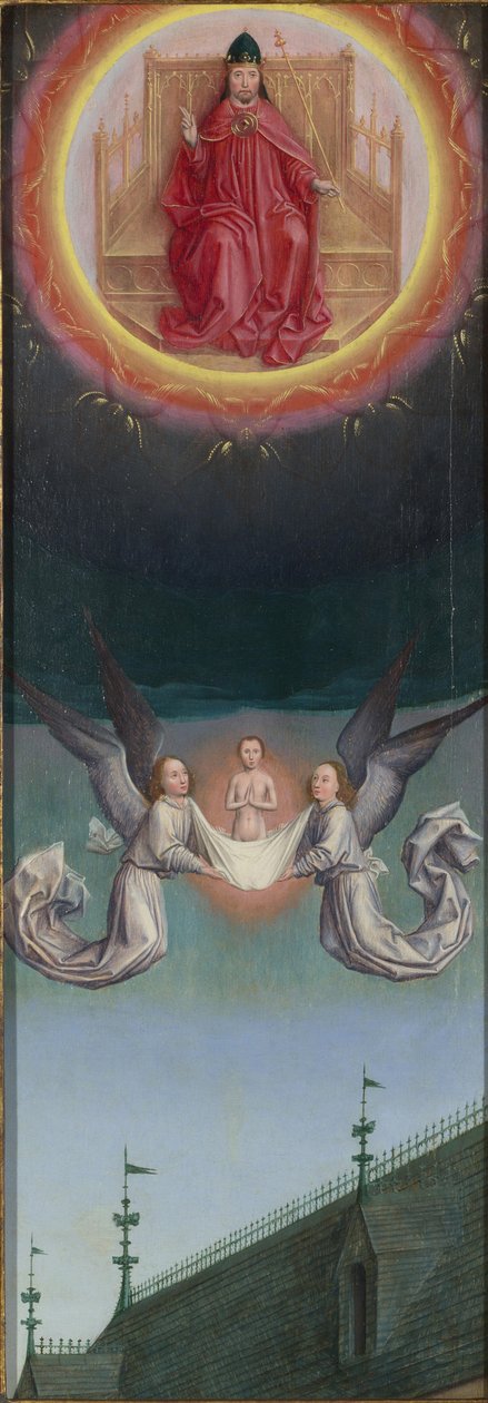 The Soul of Saint Bertin Carried Up to God from the St Bertin Altarpiece, ca 1459 by Simon Marmion