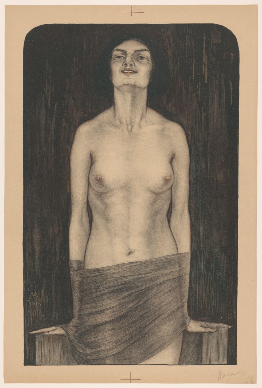 Standing Woman with Bare Upper Body (Vampire) by Simon Moulijn