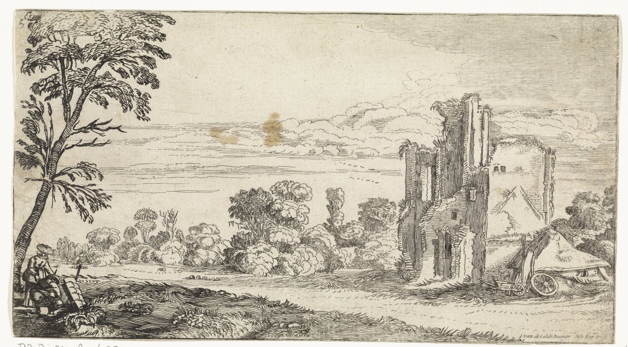 Landscape with Ruin (Landscapes series) by Simon Poelenburg
