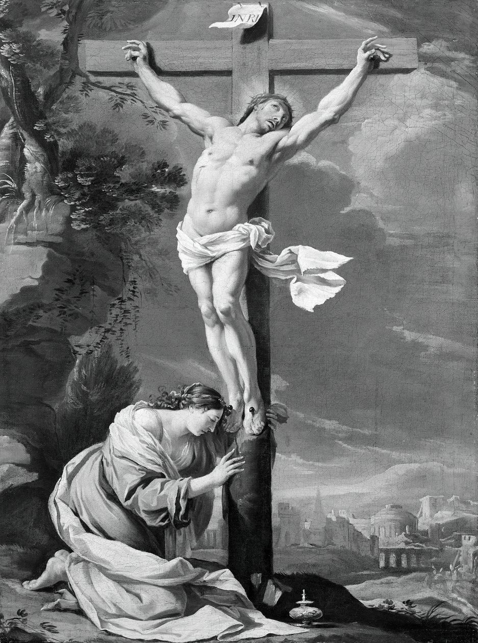 Christ on the Cross with Mary Magdalene by Simon Vouet