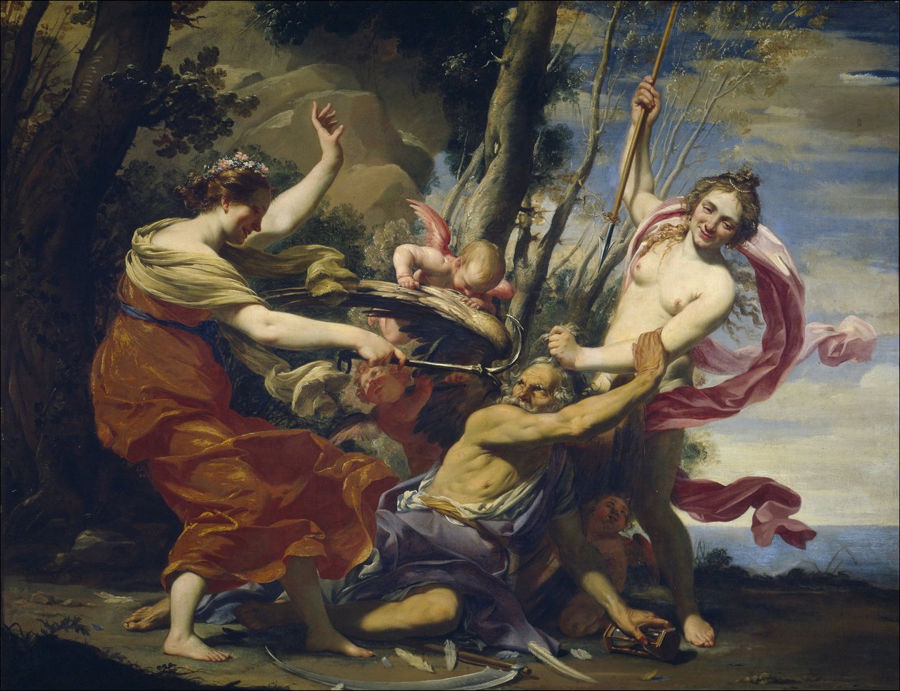 Father Time Overcome by Love, Hope and Beauty by Simon Vouet