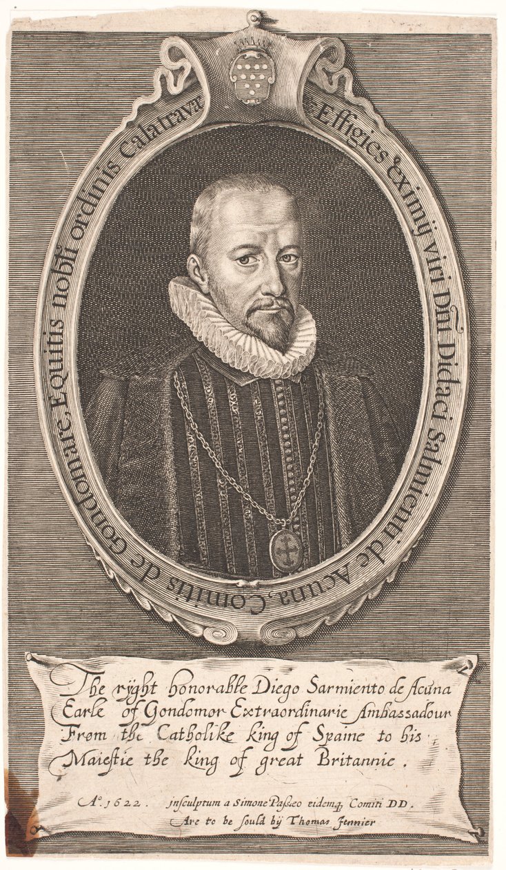 Diego Sarmiento de Acuna, Count of Gondomar. Spanish Envoy in London by Simon de Pas