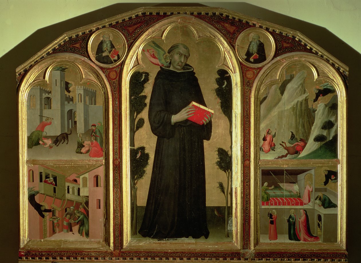 The Blessed Agostino Novello Altarpiece, with four of his miracles by Simone Martini