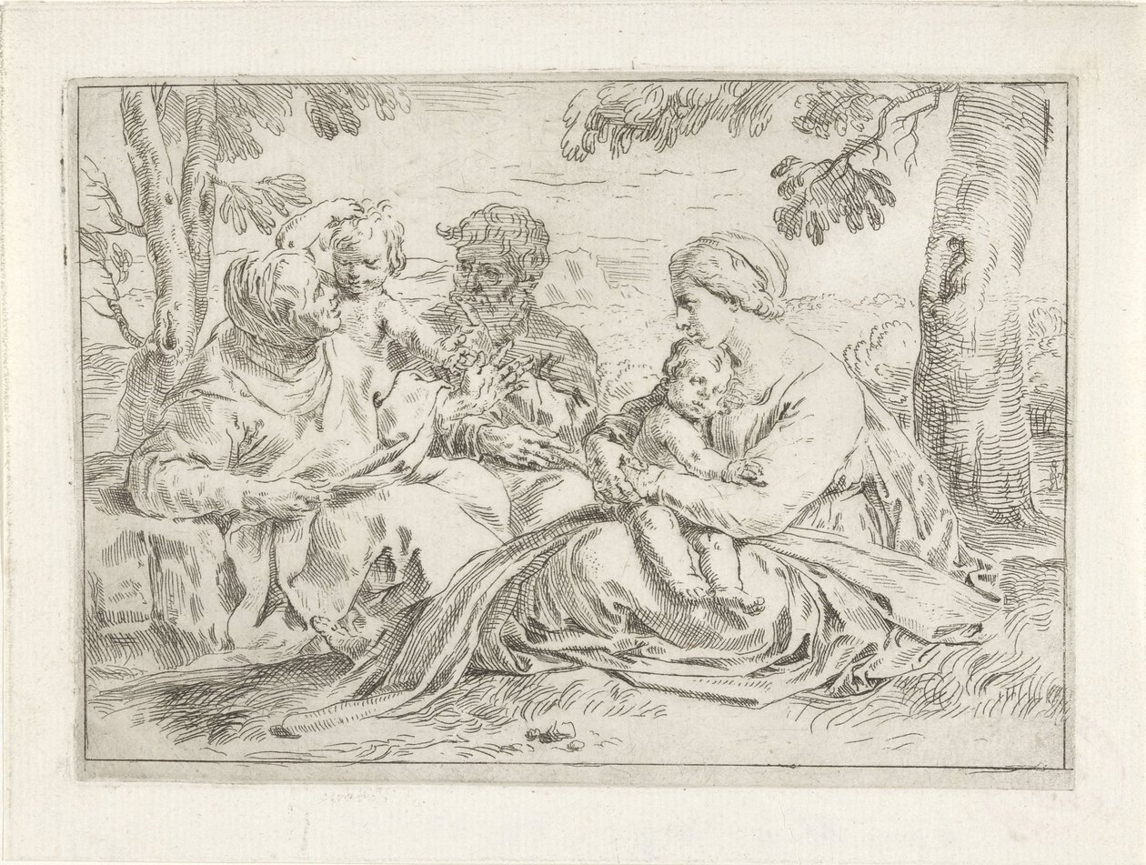 Holy Family with Elizabeth and the Young John the Baptist by Simone Cantarini