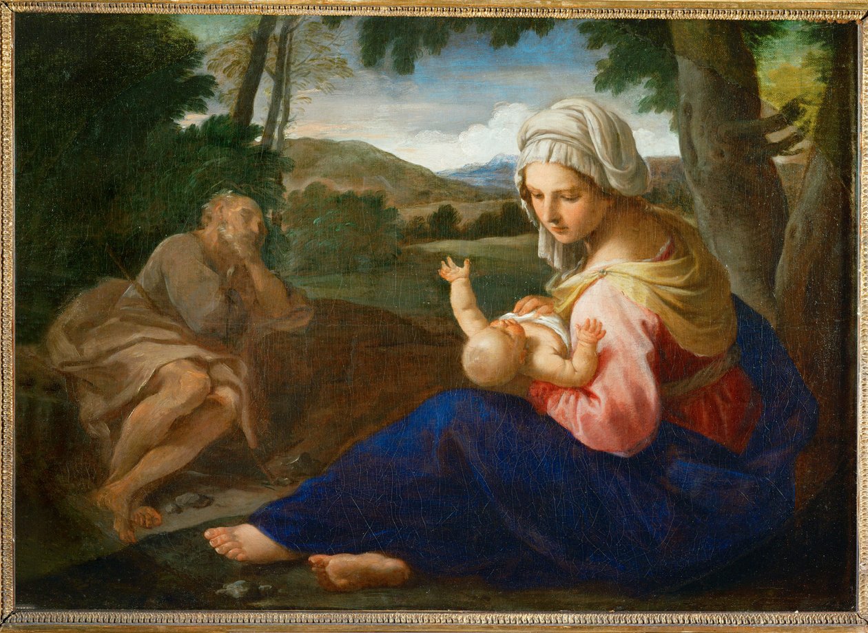 Rest on the Flight to Egypt by Simone Cantarini
