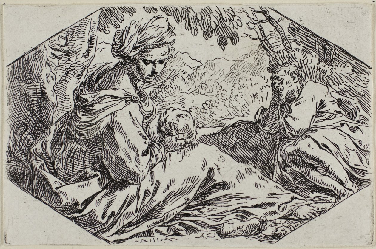 Rest on the Flight to Egypt by Simone Cantarini