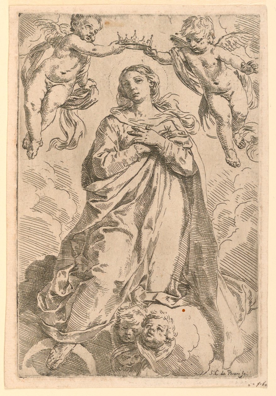 The Coronation of the Virgin by Simone Cantarini