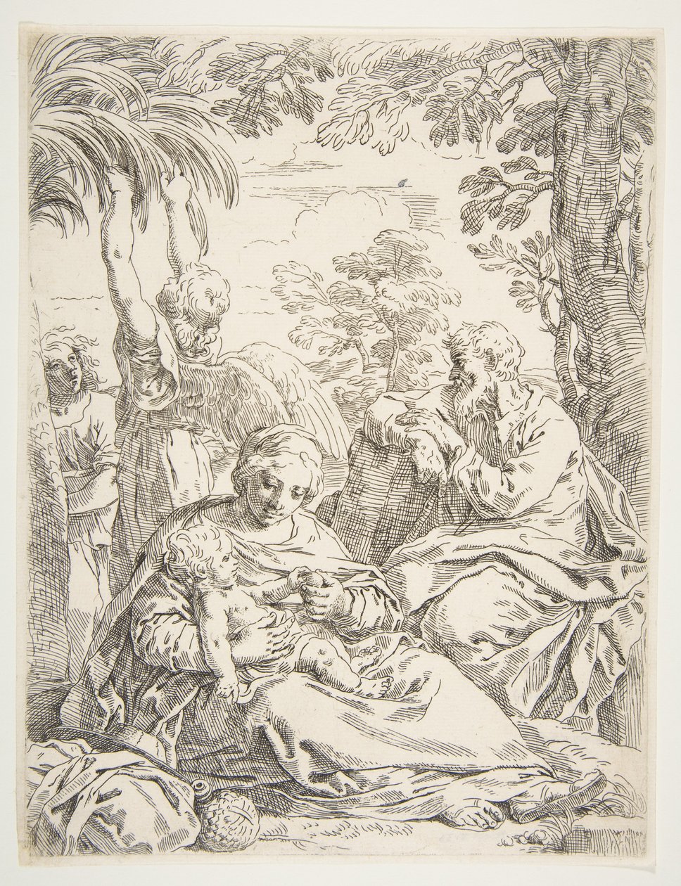 The Holy Family Resting on Their Flight into Egypt by Simone Cantarini