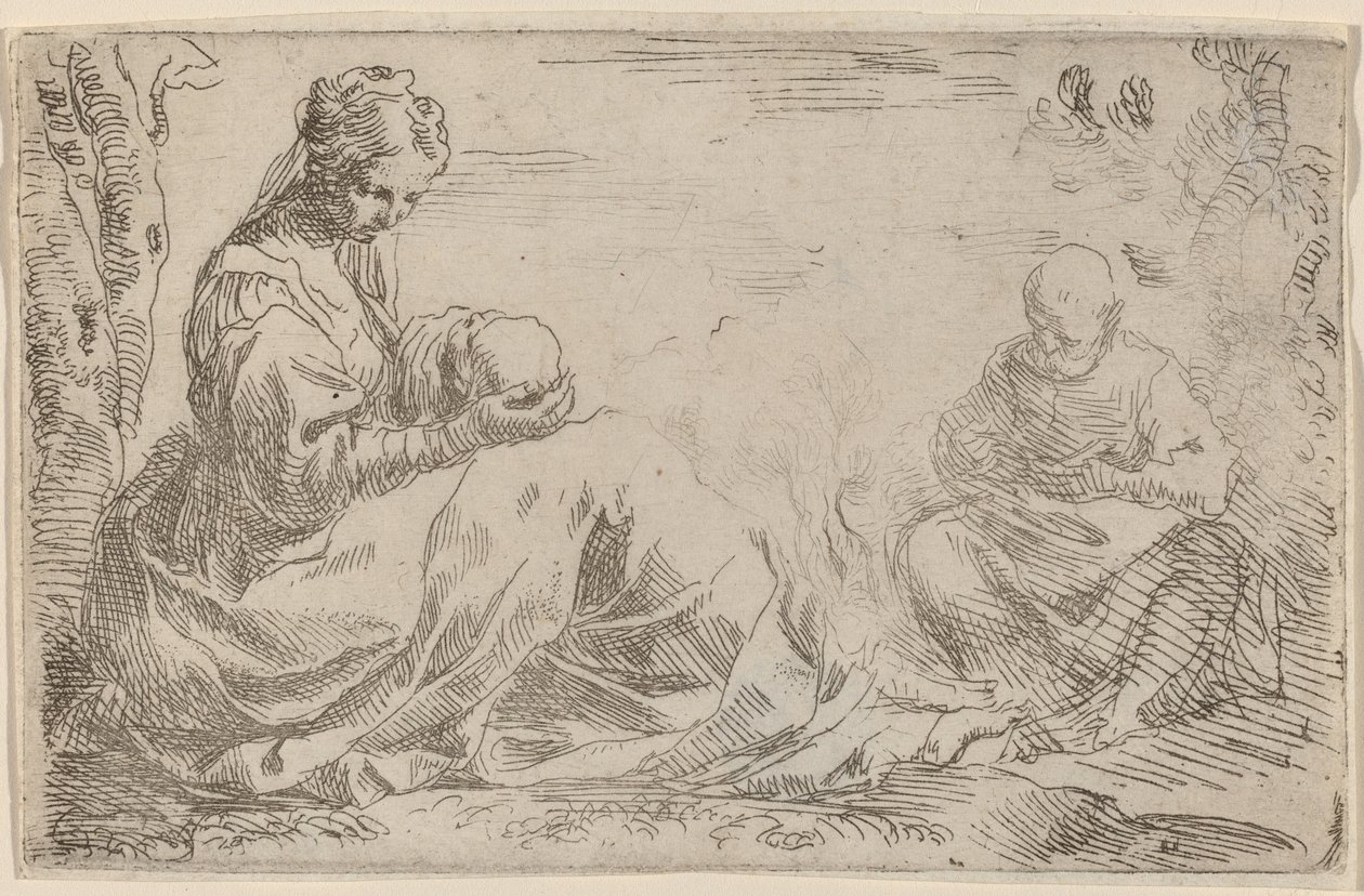 The Rest on the Flight into Egypt by Simone Cantarini