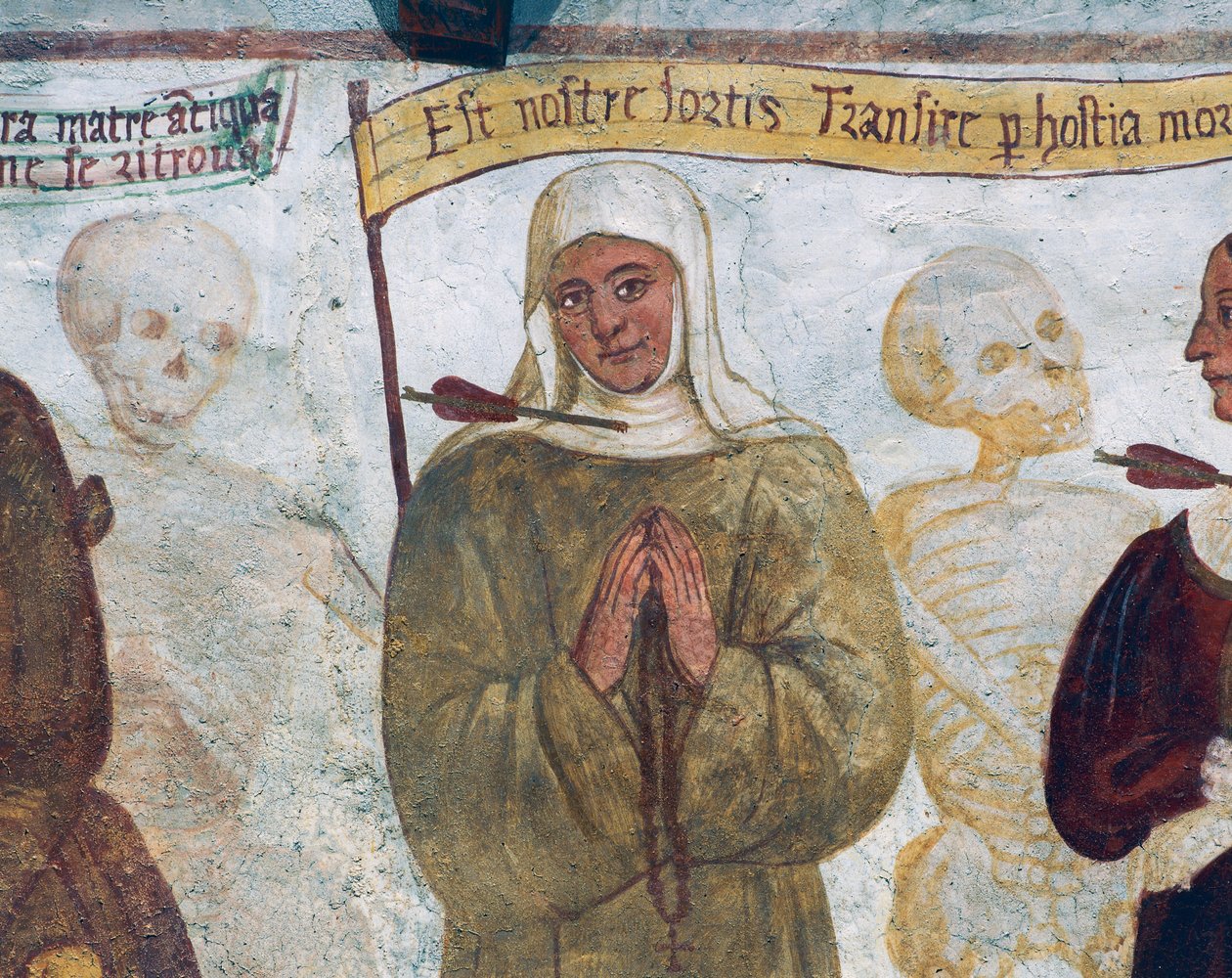 Death with the Nun (Detail) by Simone II Baschenis