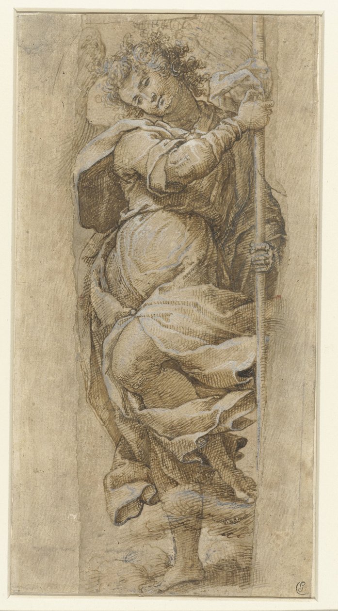 Study of an Angel with a Lance by Simone Peterzano (rejected attribution)