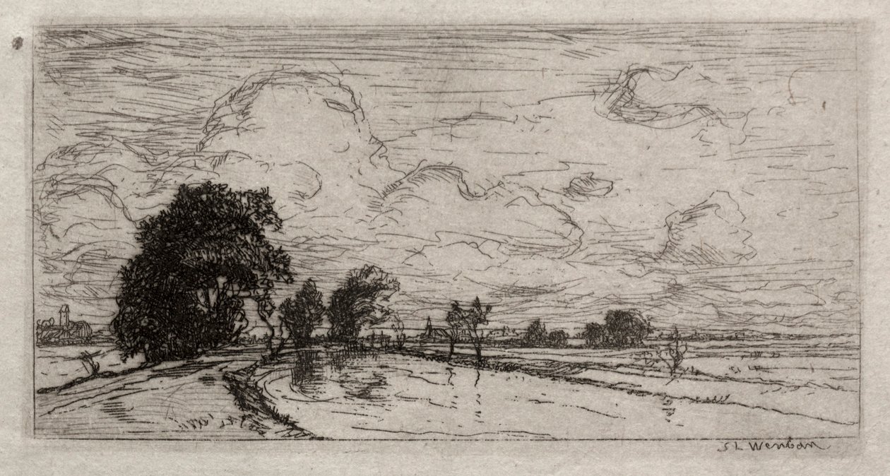 Flooded Landscape with Trees by Sion Longley Wenban