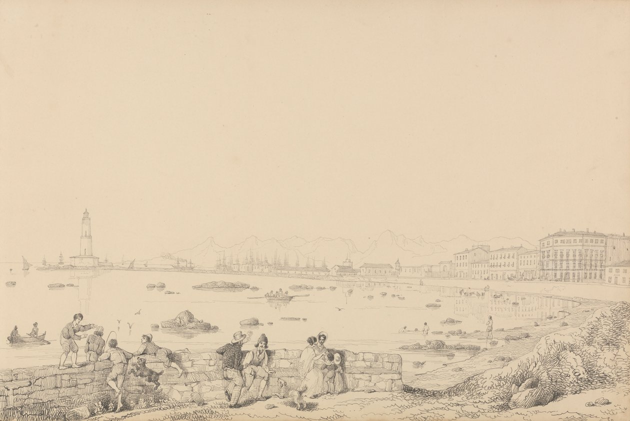 Album of 30 Views in the Tyrol and Italy: Leghorn, Villa Caprille - General View 1st. Sept.er 1841 by Sir Charles D