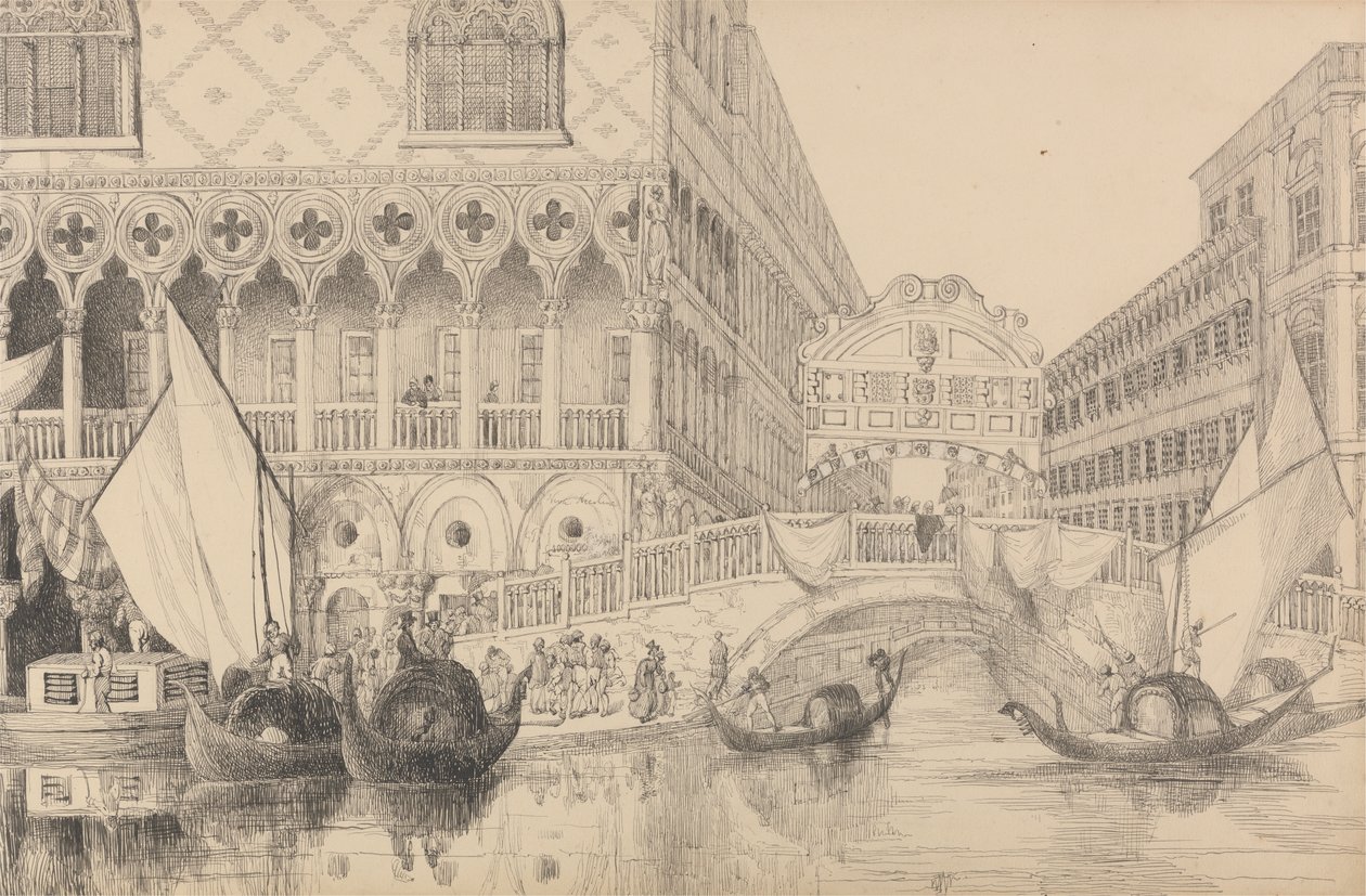 Album of 30 Views in the Tyrol and Italy: The Bridge of Sighs and part of the Doge