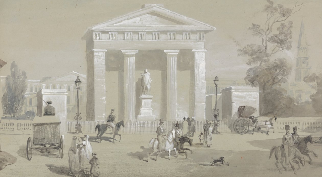 Statue of the Marquis of Hastings in Tank Square - Calcutta by Sir Charles D