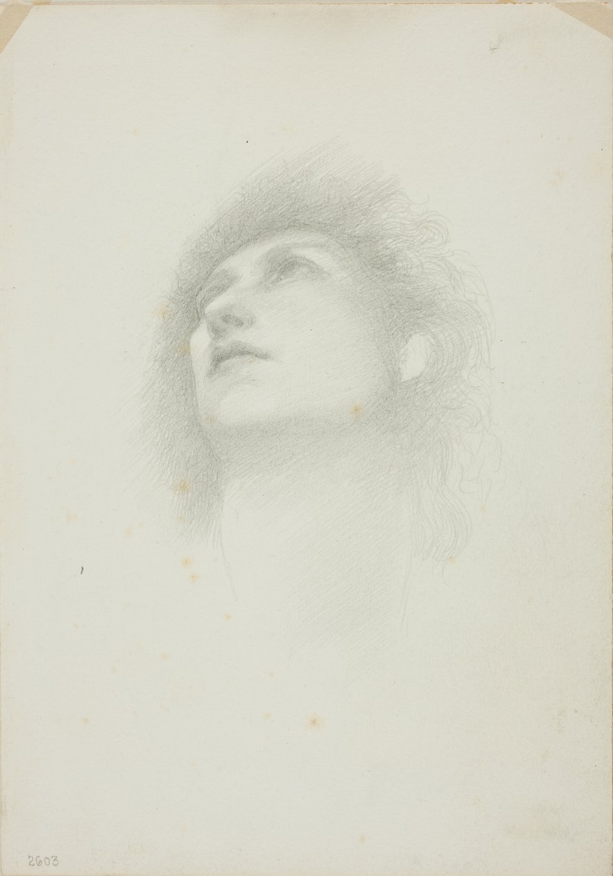 Head of a Woman with Face Upturned by Sir Edward Burne Jones