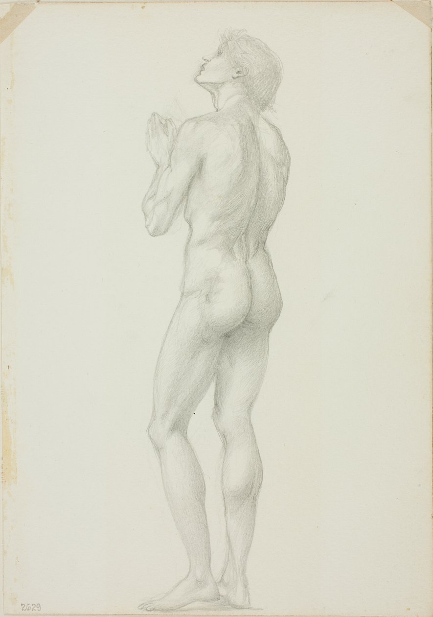 Standing Male Nude with Hands Clasped in Prayer by Sir Edward Burne Jones