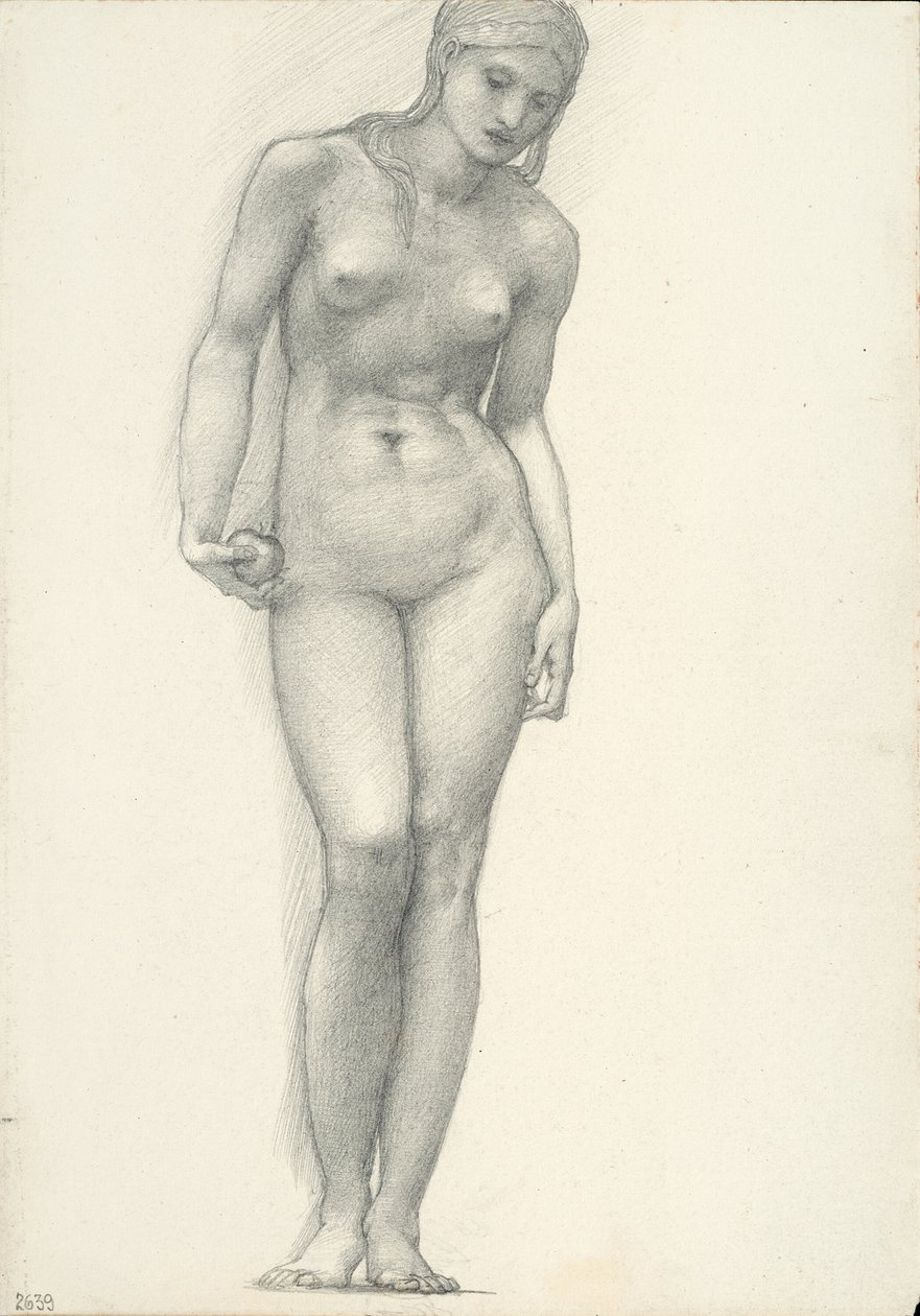 Venus with Golden Apple in Right Hand, for the Troy Triptych by Sir Edward Burne Jones