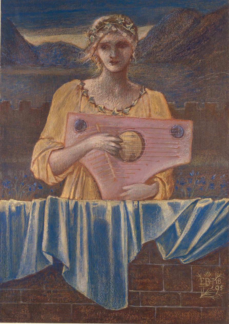 Study of a Woman with a Musical Instrument by Sir Edward Coley Burne Jones